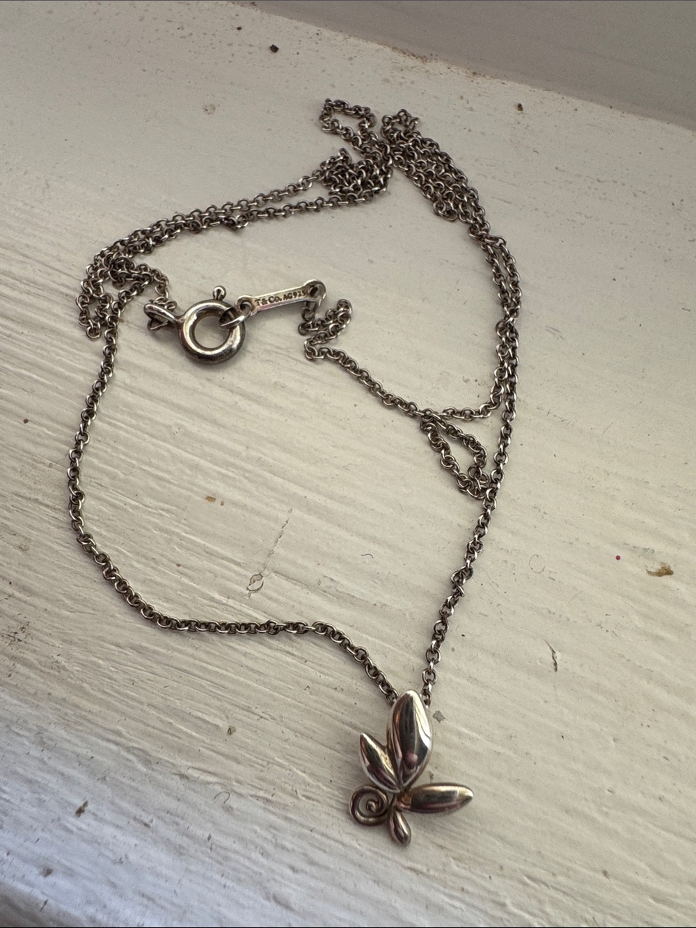 Tiffany & Co. Paloma Picasso Olive Leaf Necklace 16.2"